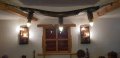 Двоен аплик-стенна лампа от автентични реставрирани бъчви с дървени чашки!, снимка 4
