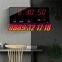 LED стенен електронен часовник с календар и термометър, 36 см, снимка 3