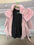 Rozovo palto s cerna roklya , снимка 1