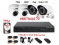 Пълна система за видеонаблюдение 3MP камери AHD 720p DVR 500gb hdd кабели 4 канална, снимка 1 - Комплекти за видеонаблюдение - 27230033