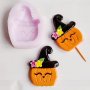 Тиква с шапка Хелоуин Halloween силиконов молд форма фондан гипс декор близалка , снимка 2