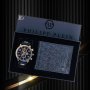 🤩Philipp Plein уникален мъжки подаръчен комплект - часовник и портмоне🤩
