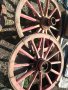 ретро колела от каруца-3бр-метал и дърво, снимка 9