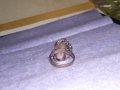 СТАРИНЕН АР НУВО СРЕБЪРЕН ВИСОКА ПРОБА ПРЪСТЕН с ШЛИФОВАН БЯЛ ИВИЧЕСТ АХАТ и ПЕЧАТ на БИЖУТЕРА 34441, снимка 13