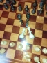 Шах табла48/48 с дърв. фигури пулове,куфар за пикник , снимка 3