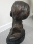 39см-13кг Rodin статуя-бюст/стара френска бронзова скулптура/фигура, снимка 4