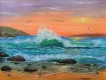 Море и вълни маслена картина , снимка 1