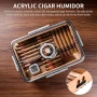 Прозрачен хумидор за пури от полипропилен в три размера със дигитален хидрометър, снимка 9