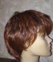 Качествена къса перука с бретон кестеняво с червеникав оттенък , снимка 5