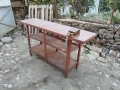 Комплект Стара Масивна Работна Маса с Машинно Менгеме / Около 100 кг. , снимка 1
