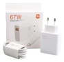 Комплект мрежово зарядно за Xiaomi, бързо зареждане, кабел, бял, USB-C, Type-C, 67W, снимка 3