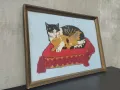 Ръчно изработен гоблен котка , снимка 2