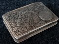 Сребърна сребро табакера кутиика за енфие Сецесион, снимка 4