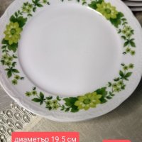  Mitterteich Bavaria! Комплект чинии със зелени цветя., снимка 4 - Чинии - 43079785