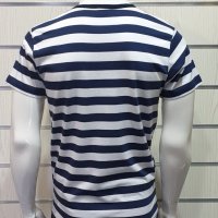 Нова мъжка моряшка тениска с връзки на тъмносиньо/бяло райе, снимка 14 - Тениски - 27950602