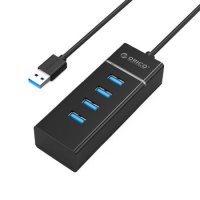 USB Хъб USB Разклонител Orico W6PH4-U3-V1 Черен с Четири USB3.0 порта, снимка 1 - Друга електроника - 35550477