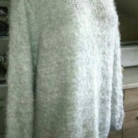 Пухкав пуловер с пайети🍀❤L,XL2XL❤🍀арт.4031, снимка 1 - Блузи с дълъг ръкав и пуловери - 35581005