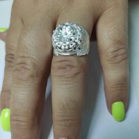 Дамски сребърен пръстен.Класика ретро тип Перла в короната. Състояние ново. , снимка 3 - Пръстени - 37173964