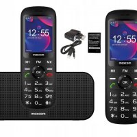Мобилен телефон MaxCom MM740, Dual SIM, Black + док блутут колонка за зареждане с FM радио, снимка 1 - Телефони с две сим карти - 39811464