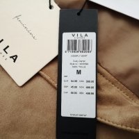 VILA нова дамска велурена/плюшена пола в бежов цвят р-р M, снимка 7 - Поли - 43946442