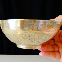 Персийска бронзова бонбониера,купа,орнаменти. , снимка 4 - Антикварни и старинни предмети - 28420985