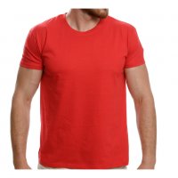 Нова мъжка изчистена тениска в червен цвят, снимка 1 - Тениски - 37670549