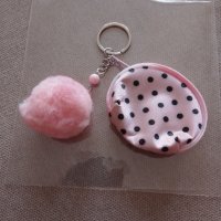 Розов стилен дамски ключодържател с малко портмоне за монети, снимка 6 - Портфейли, портмонета - 37731396