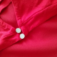 Червена блуза с копчeта, снимка 8 - Туники - 37967277