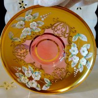 Bohemia кристална чаша с чиния,злато., снимка 9 - Антикварни и старинни предмети - 33145666