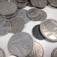100бр световни монети от бял метал, снимка 2 - Нумизматика и бонистика - 43204603