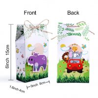 Зоо Диви животни джунгла хартиени пакети торбички подаръчни опаковки + лепенка, снимка 2 - Други - 32649459
