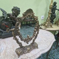 Чудесно антикварно бронзово френско огледало , снимка 3 - Антикварни и старинни предмети - 44125769