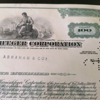 Сертификат за притежание на 100 акции (САЩ) | Harnischfeger Corporation | 1966г., снимка 4 - Други ценни предмети - 34876131