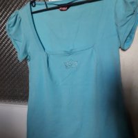 Дамска памучна блуза с къс ръкав, снимка 1 - Тениски - 28967667