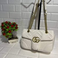 Луксозна бяла чанта Г"чи код VL-A325, снимка 1 - Чанти - 42995144