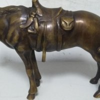 Бронзова фигура на кон, снимка 3 - Антикварни и старинни предмети - 36713361
