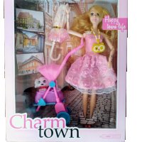 Кукла Барби с домашен любимец и количка, снимка 1 - Кукли - 38144731