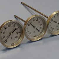 биметален термометър Wika thermometer ф100mm, 0/+400°C, -20/+80°C, L-80-230mm, снимка 1 - Резервни части за машини - 35181000
