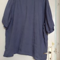 Мъжка риза синьо-сиво с къс ръкав , снимка 4 - Ризи - 37021365