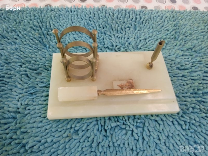 Стара мраморна поставка органайзер, снимка 1