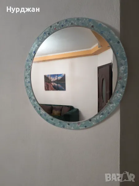 Ръчно изработено огледало  от епоксидна смоляна , снимка 1
