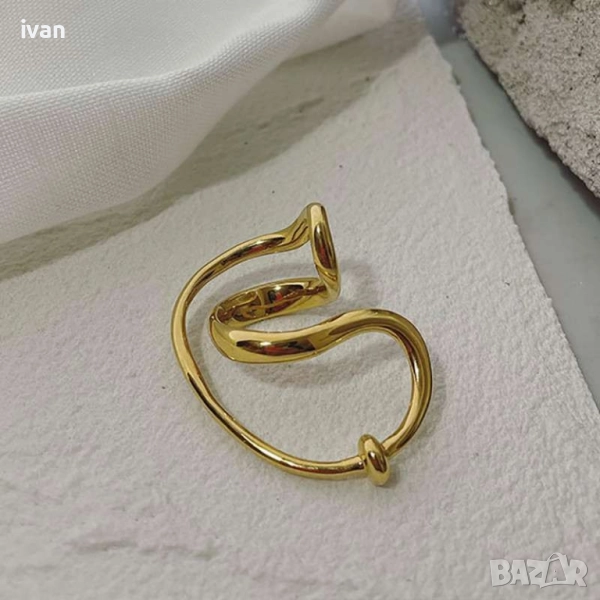 сребърен пръстен с позлата. нови в опаковки, снимка 1