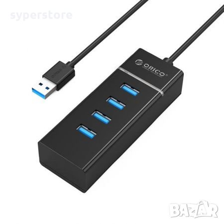 USB Хъб USB Разклонител Orico W6PH4-U3-V1 Черен с Четири USB3.0 порта, снимка 1