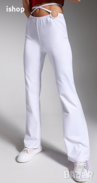 Бял Панталон с Широки Крачоли, снимка 1