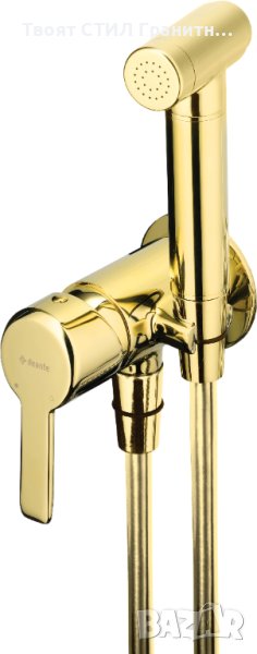  BQA_Z34M Златен Смесител за Биде с душ слушалка за вграждане Arnika Gold S, снимка 1