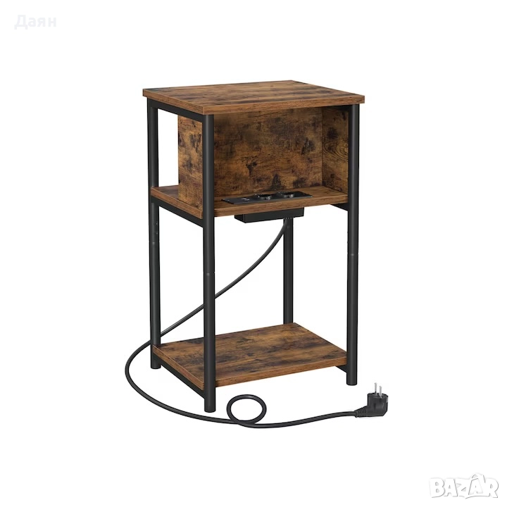 Нощно шкафче с вграден контакт VASAGLE, снимка 1