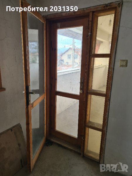 дървена врата от масив-двукатна с каса, снимка 1