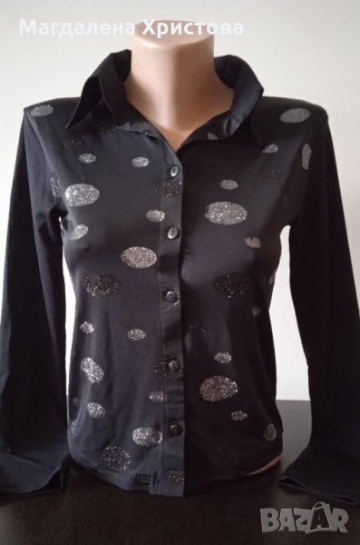 Елегантна дамска риза с брокат, снимка 1