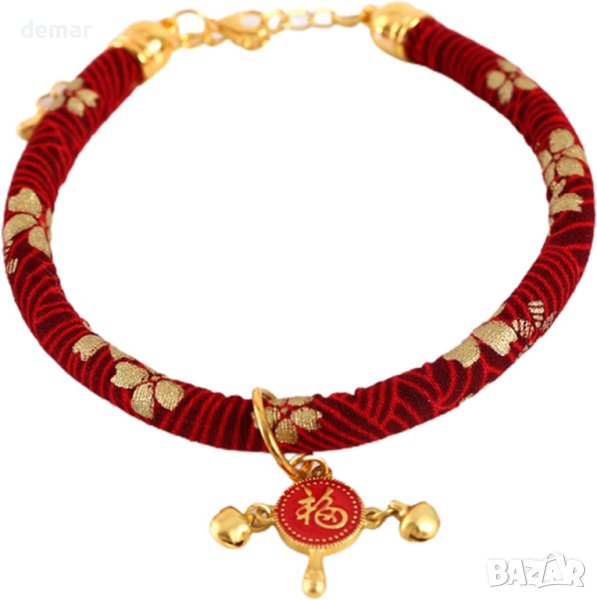 Коледен нашийник за домашни любимци с висяща камбанка, червено, M, снимка 1