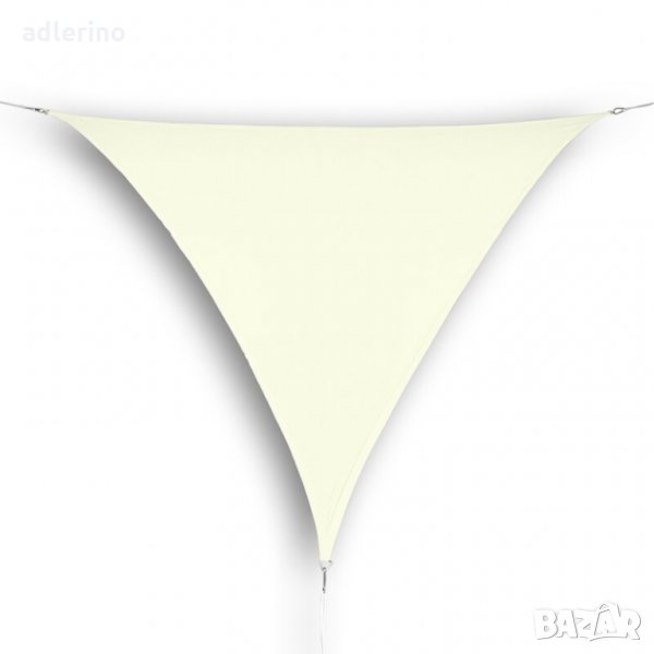 Слънчево платно, 5х5х5 м, платно за сянка, кремаво, Ханзе, HanSe, триъгълно платно, HDPE, снимка 1